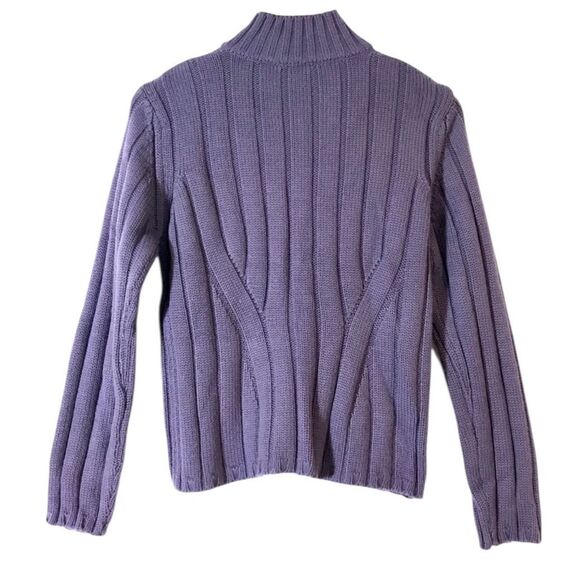✨Berretti Wool Blend Mock Neck Zip Sz Large Cardigan✨ - Picture 2 of 5